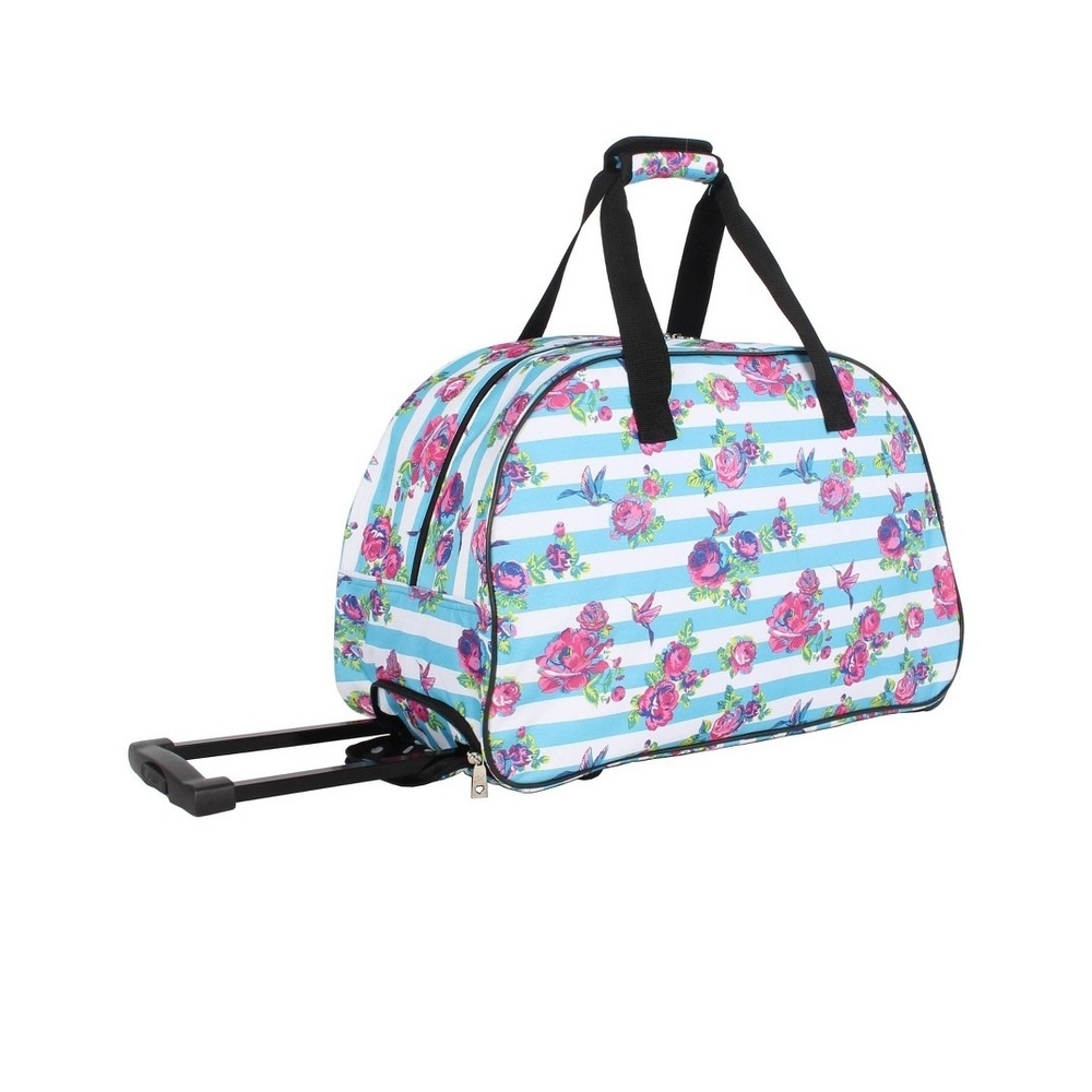 Betsey Johnson Floral Striped Travel Bag - Blue and Pink - Picture 3 of 6